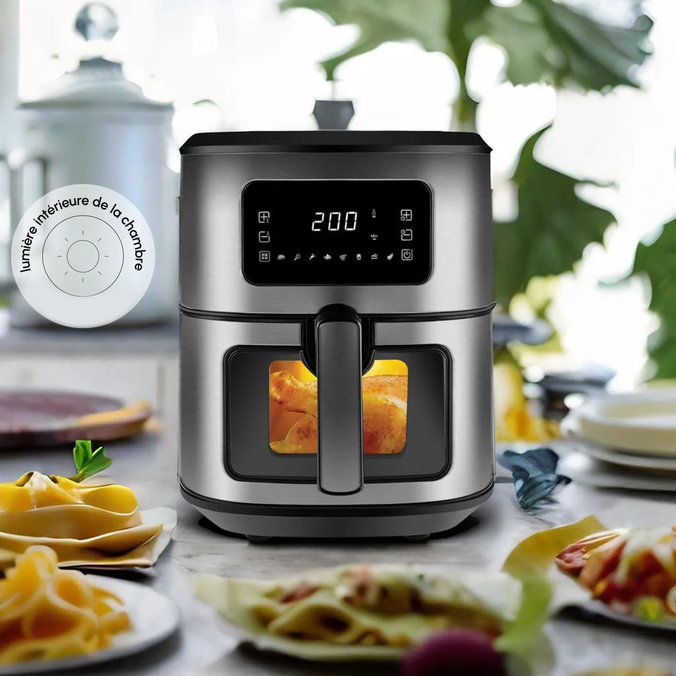 Airfryer Karaca Multifry Inox XXL avec fenêtre en verre numérique, 6,5 litres - Image 3