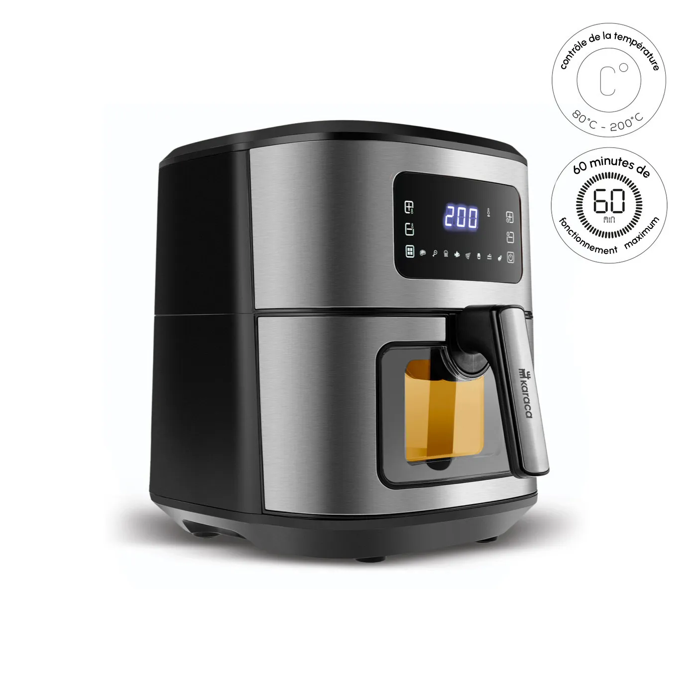 Airfryer Karaca Multifry Inox XXL avec fenêtre en verre numérique, 6,5 litres - Image 5