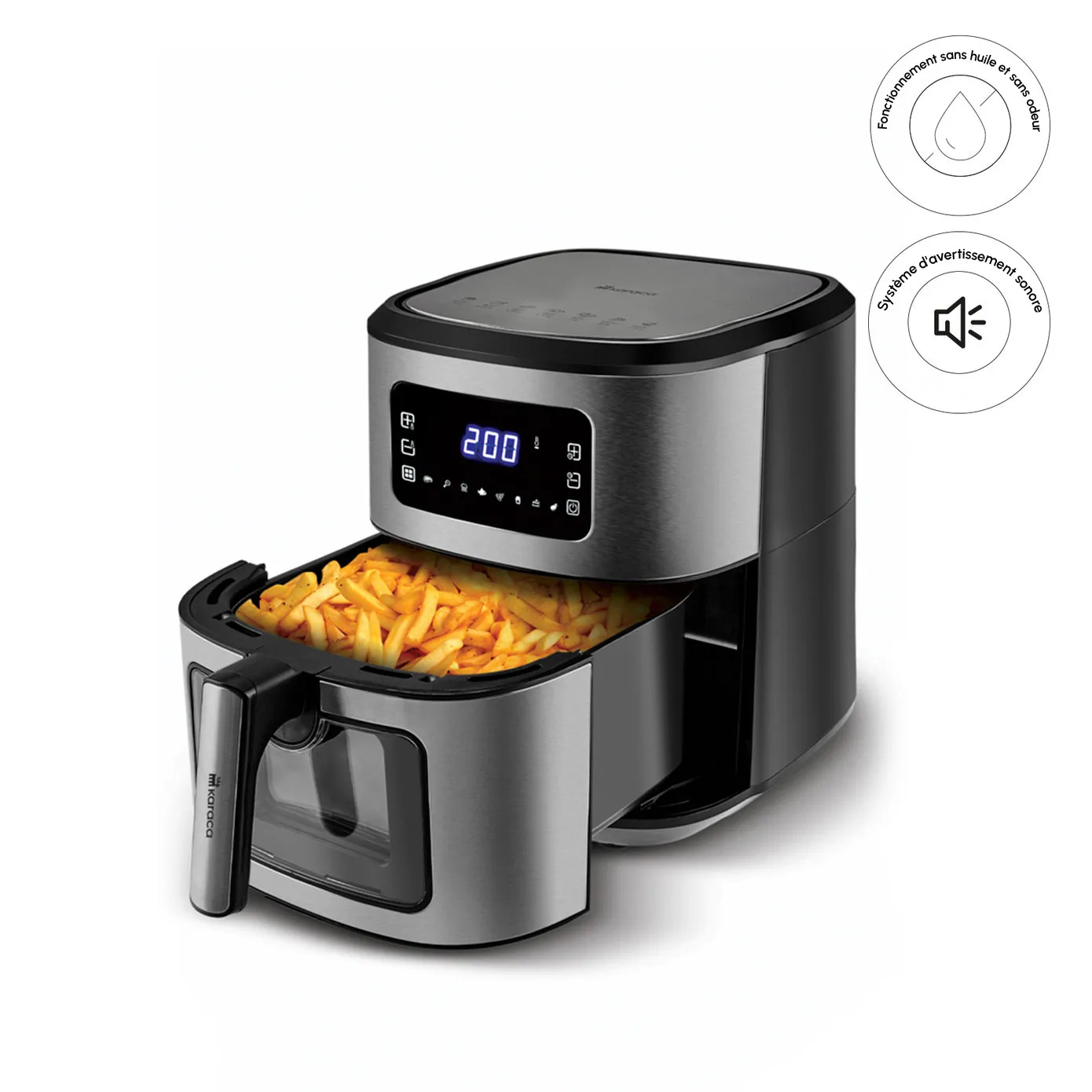 Airfryer Karaca Multifry Inox XXL avec fenêtre en verre numérique, 6,5 litres - Image 7