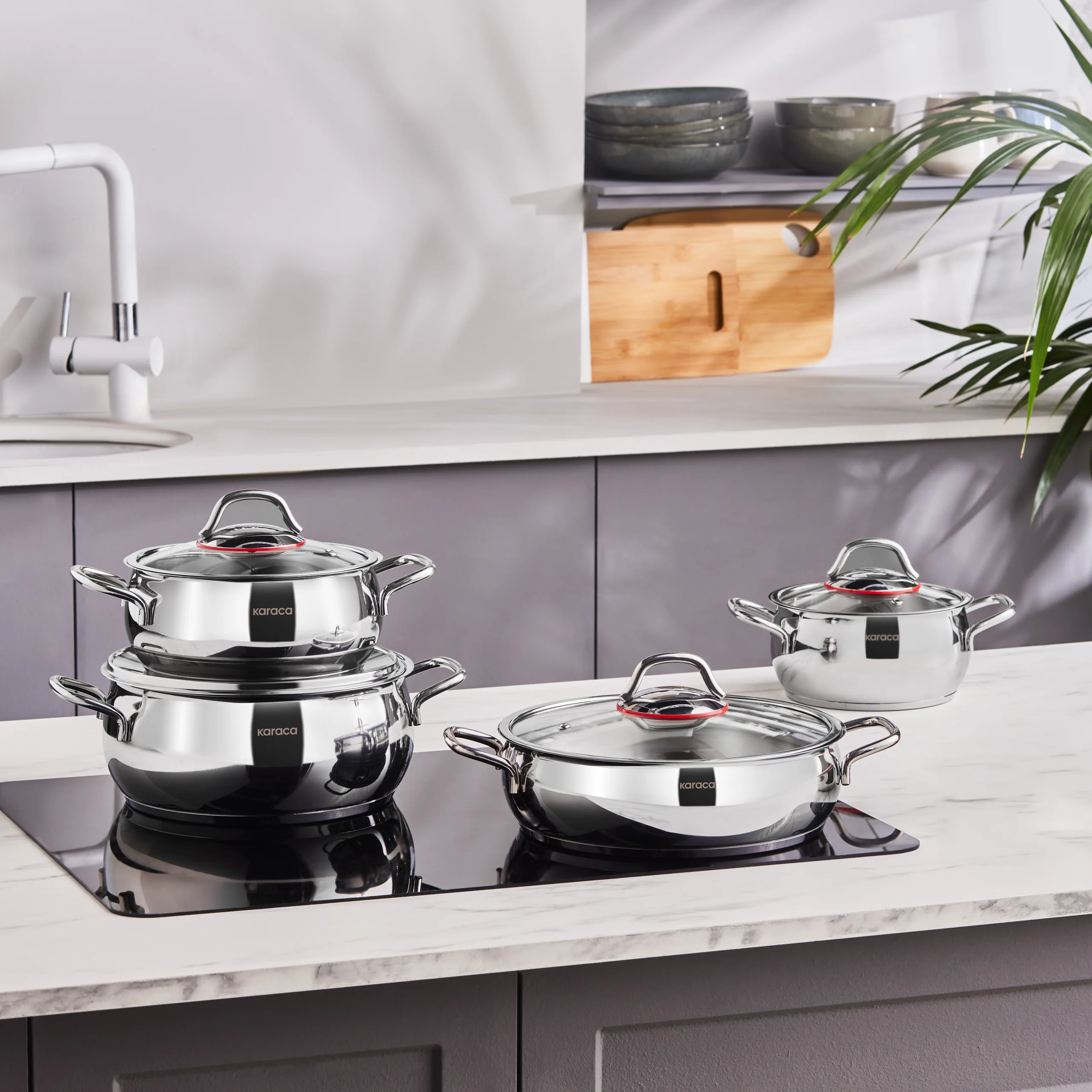 Batterie de cuisine Karaca Emirgan en acier, 8 pièces - Image 4