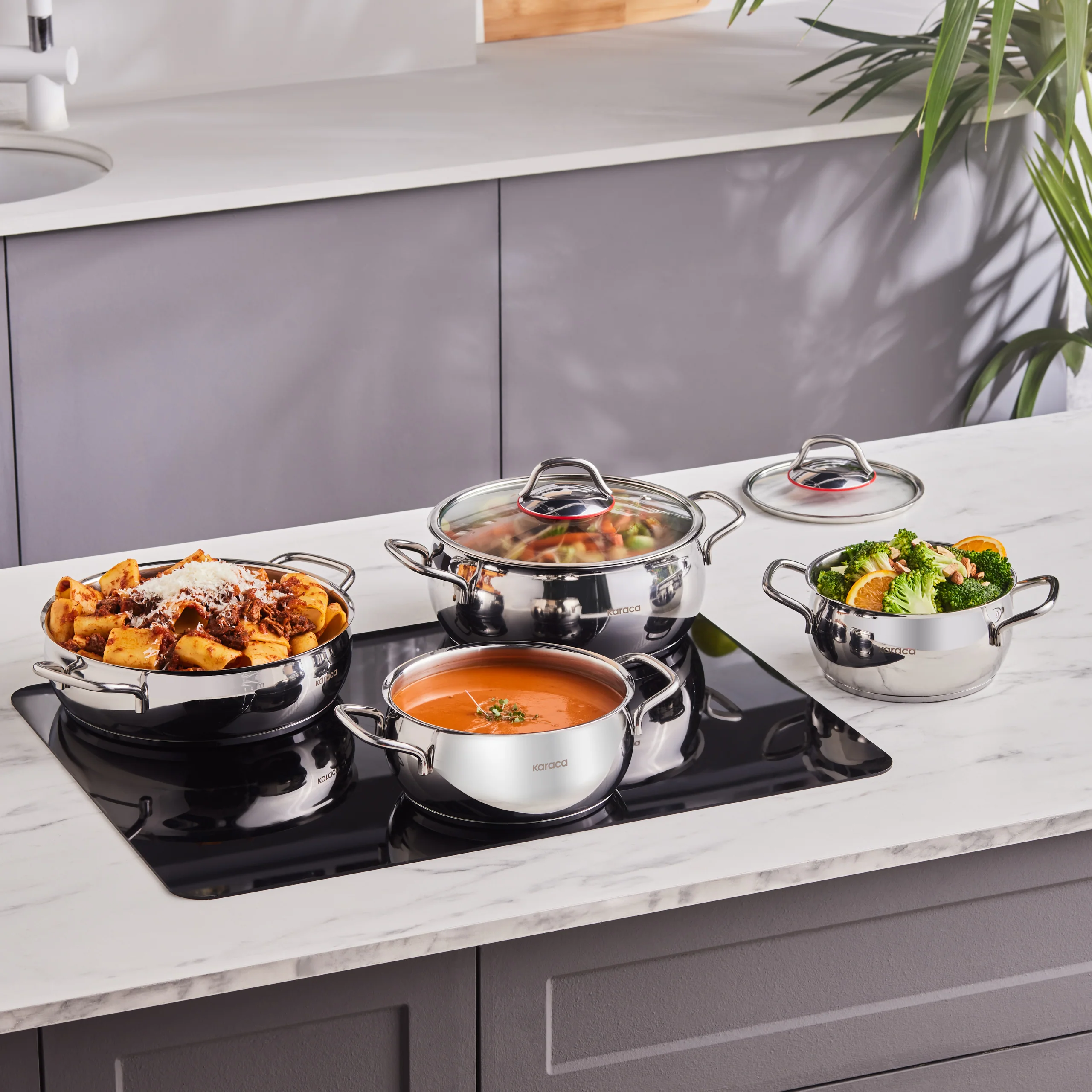 Batterie de cuisine Karaca Emirgan en acier, 8 pièces - Image 5
