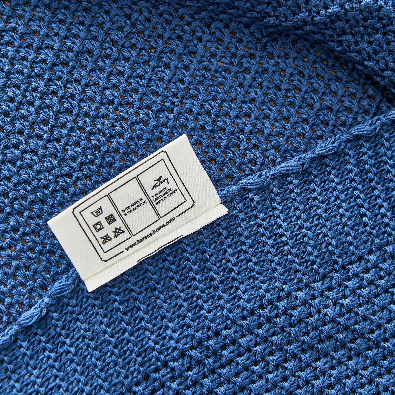 Couverture en maille Karaca Home certifiée Öko-Tex, bleu foncé - Image 5