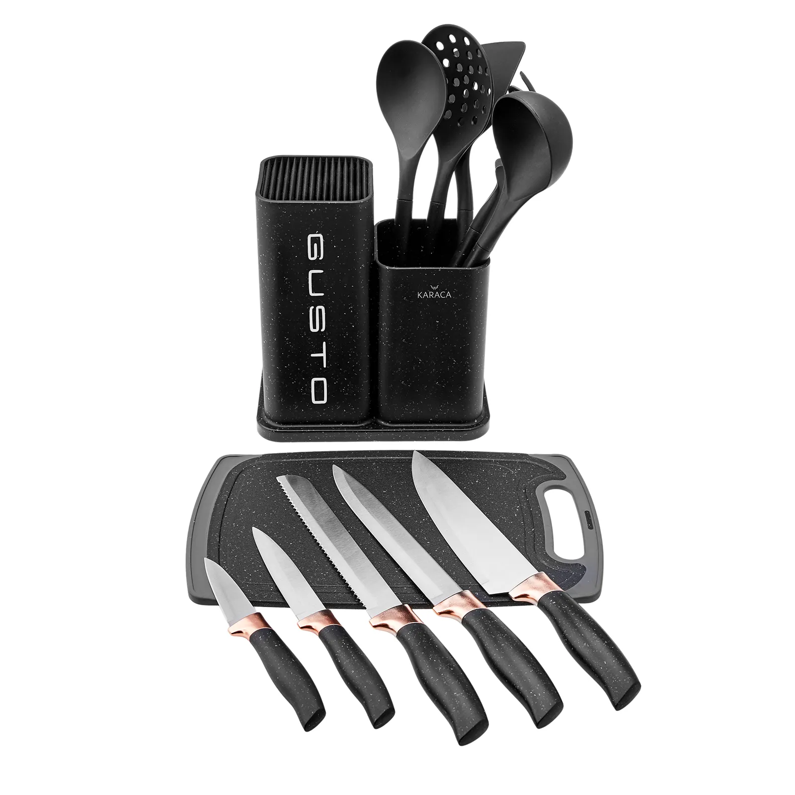 Ensemble de couteaux/planche à découper Karaca Gusto, 12 pièces, noir - Image 5