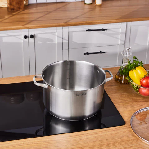 Karaca Elite Casserole à Induction en Acier Inoxydable avec Couvercle, 30 cm, Argenté - Image 3
