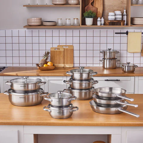 Karaca Elite Casserole à Induction en Acier Inoxydable avec Couvercle, 30 cm, Argenté - Image 6