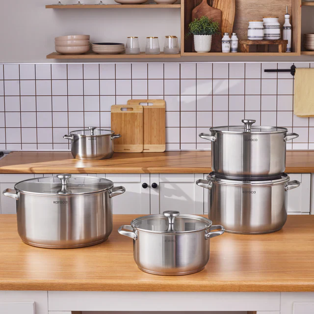 Karaca Elite Casserole à Induction en Acier Inoxydable avec Couvercle, 30 cm, Argenté - Image 7