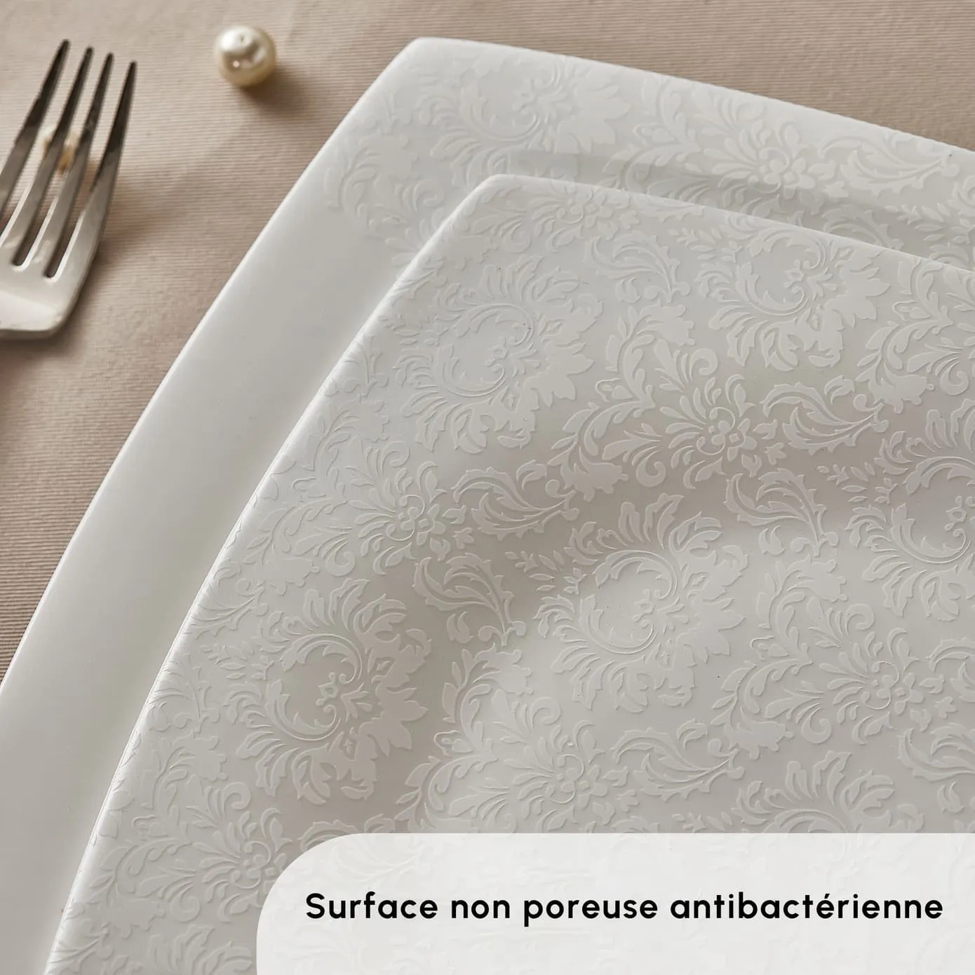 Karaca Fine Pearl Helen Service de Table Carré en Perle 58 Pièces pour 12 Personnes - Image 6