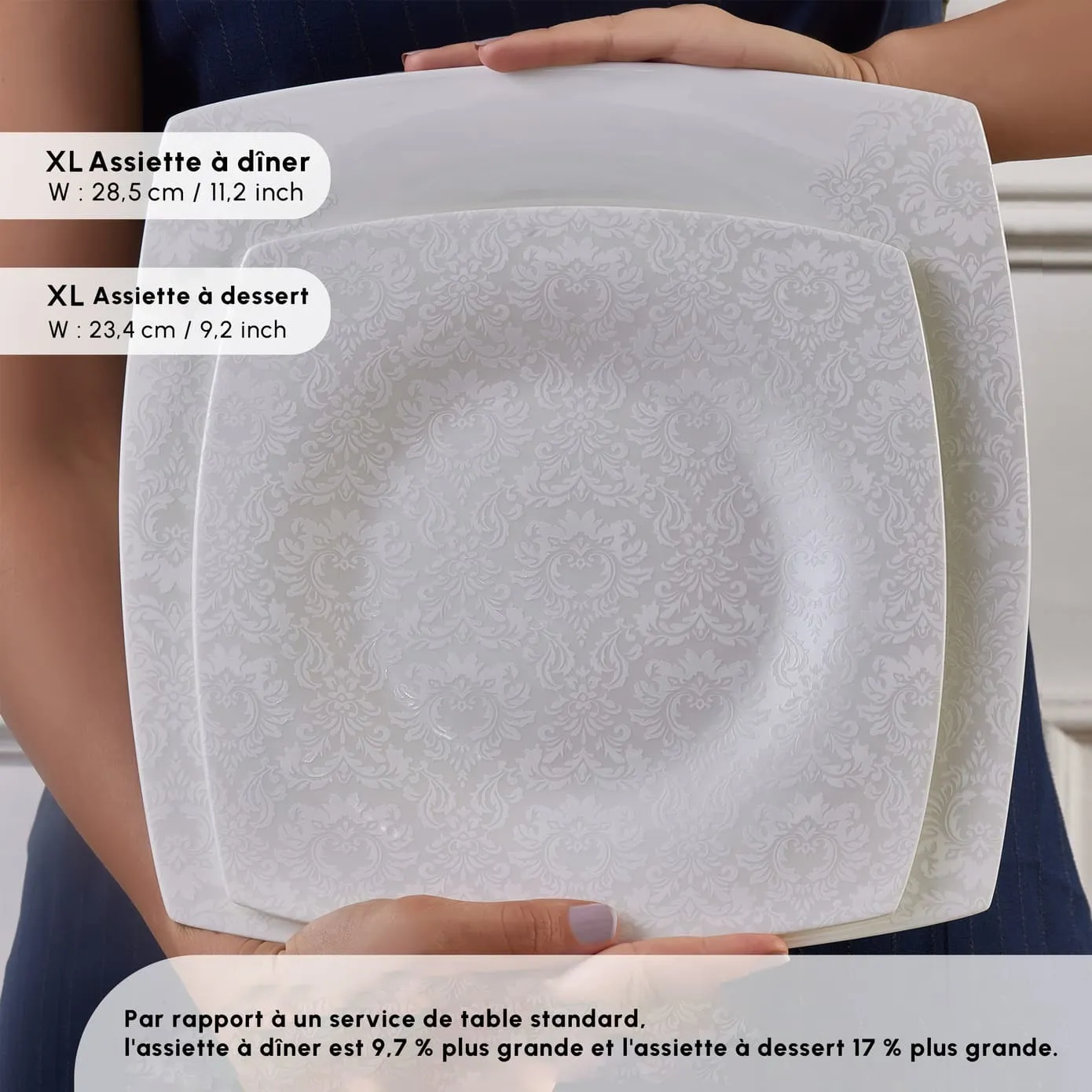 Karaca Fine Pearl Helen Service de Table Carré en Perle 58 Pièces pour 12 Personnes - Image 7