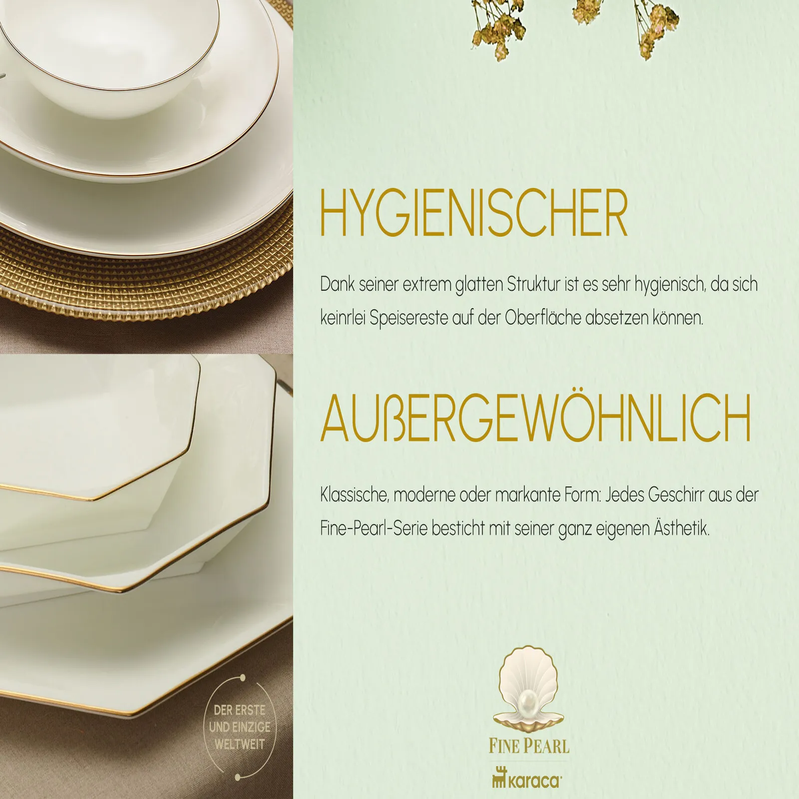 Karaca Red Carpet Collection Service de table Fine Pearl Extra Chanak pour 12 personnes, 62 pièces, doré - Image 7