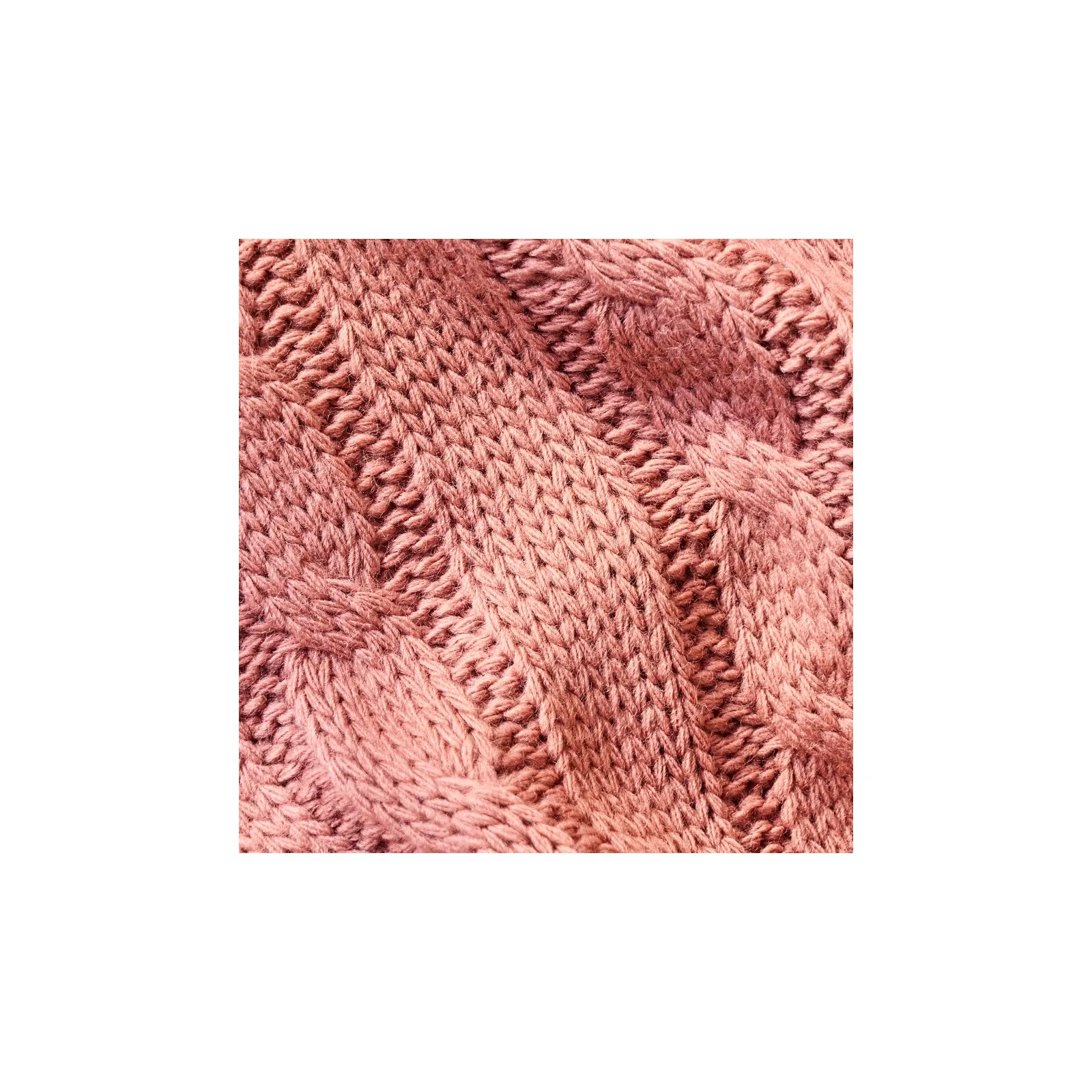 KH ROSE CABLE KNIT POMPOM THROW THROW - Image 3