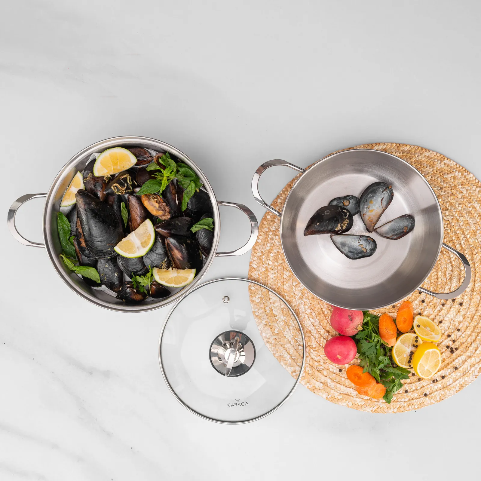 Marmite à moules Karaca Mutfaksever avec la base d’induction, en acier, 20 cm - Image 16