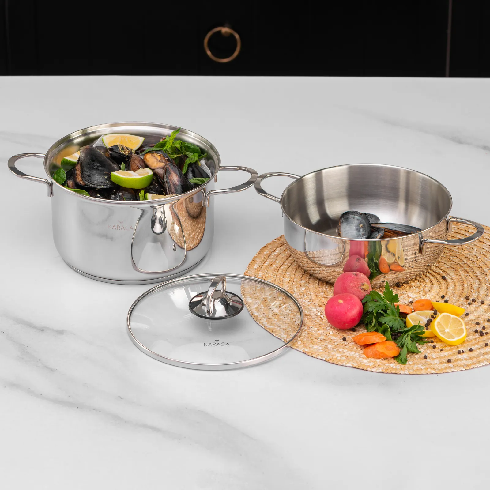 Marmite à moules Karaca Mutfaksever avec la base d’induction, en acier, 20 cm - Image 4
