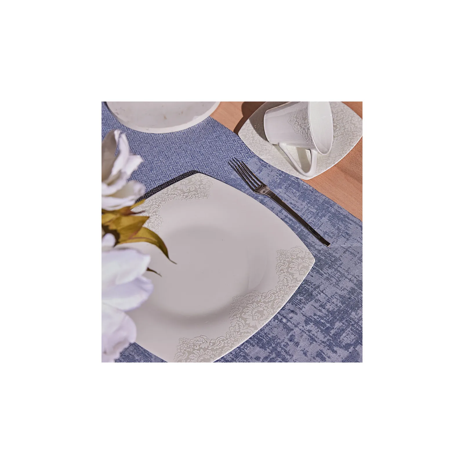 Service Petit Déjeuner Karaca Fine Pearl Helen, 26 pièces carrées/rectangulaires - Image 4