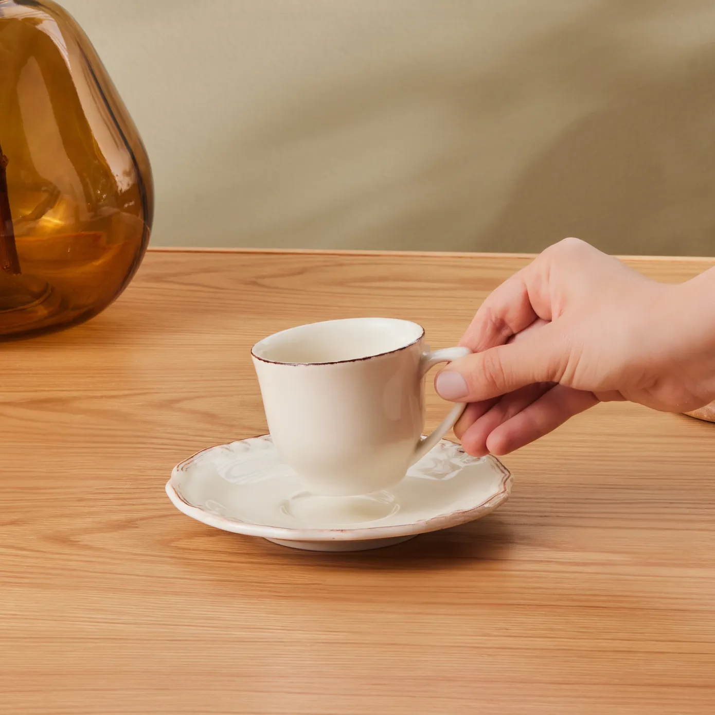 Tasse à thé Karaca Elizabeth Ecru, 180 ml - Image 5